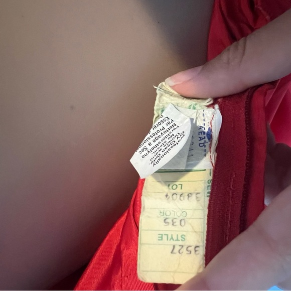 Vintage Alfred Angelo Flirtations Red Southern Belle Lace Tiered Prom Dress - Picture 14 of 14